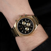 Maserati Stile Chronograph Black Dial Gold Steel Strap Watch For Men - R8873642001