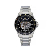 Maserati SFIDA Automatic Black Dial Silver Steel Strap Watch For Men - R8823140002