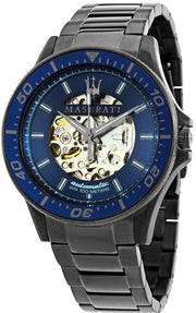 Maserati SFIDA Automatic Blue Dial Silver Steel Strap Watch For Men - R8823140001
