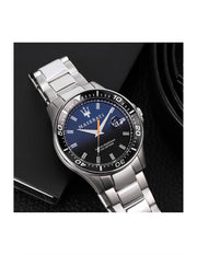 Maserati SFIDA Quartz Bue Dial Stainless Steel Watch For Men - R8853140001