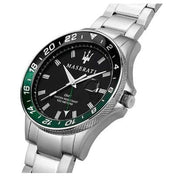 Maserati SFIDA Chronograph Black Dial Silver Steel Strap Watch For Men - R8853140005