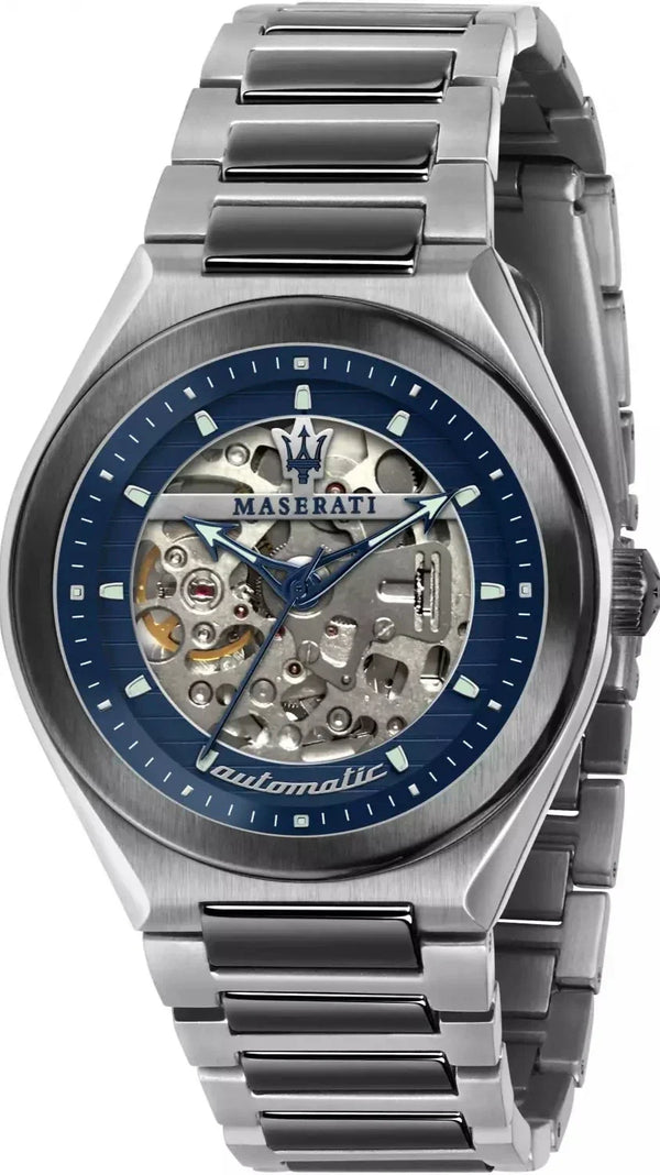 Maserati Triconic Automatic Skeleton Blue Dial  Watch For Men - R8823139001