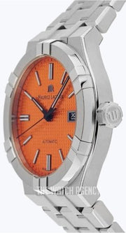 Maurice Lacroix Aikon Limited Edition Automatic Date Orange Dial Silver Steel Strap Watch For Men - AI6008-SS00F-530-1