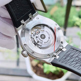 Maurice Lacroix Aikon Automatic Chronograph Black Dial Black Leather Strap Watch for Men - AI1808-SS000-330-2