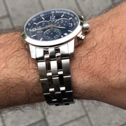 Tissot PRC 200 Chronograph Blue Dial Silver Steel Strap Watch For Men - T114.417.11.047.00
