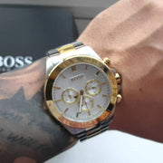 Hugo Boss Ikon Chronograph Silver Dial Two Tone Steel Strap Watch for Men - 1512960