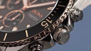 Hugo Boss Ocean Edition Chronograph Black Dial Two Tone Steel Strap Watch for Men - 1513705