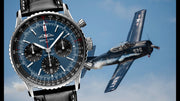 Breitling Navitimer B01 Chronograph 41 Blue Dial Black Leather Strap Watch for Men - AB0139241C1P1
