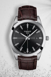 Tissot Gentlemen Black Dial Brown Leather Strap Watch for Men - T127.410.16.051.01
