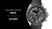 Hugo Boss Driver Chronograph Black Dial Black Leather Strap Watch for Men -1513087