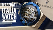 Maserati Potenza 42mm Blue Dial Automatic Silicone Strap Watch For Men - R8821108028
