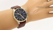 Tommy Hilfiger Dean Multifunctional Blue Dial Brown Leather Strap Watch for Men - 1791275
