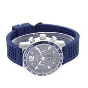Guess Fleet Chronograph Black Dial Blue Rubber Strap Watch for Men - W0971G2