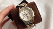 Michael Kors Runway White Dial Two Tone Steel Strap Watch for Women - MK3199