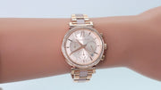 Michael Kors Sofie Chronograph Rose Gold Dial Rose Gold Steel Strap Watch For Women - MK6560