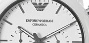 Emporio Armani Luigi Chronograph Ceramic White Dial White Ceramic Strap Watch For Men - AR1499