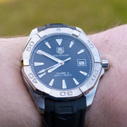 Tag Heuer Aquaracer Quartz Black Dial Black Rubber Strap Watch for Men - WAY1110.FT8021