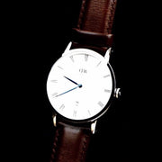 Daniel Wellington Dapper Bristol White Dial Brown Leather Strap Watch For Women - DW00100090