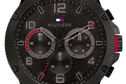 Tommy Hilfiger Blaze Chronograph Black Dial Black Steel Strap Watch For Men - 1792030