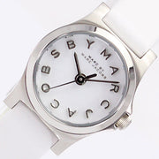 Marc Jacobs Henry Dinky White Dial White Leather Strap Watch for Women - MBM1234