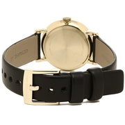 Marc Jacobs Baker Black Dial Black Leather Strap Watch for Women - MBM1273