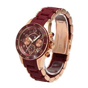 Marc Jacobs Rock Chronograph Red Dial Red Silicone Strap Watch for Women - MBM2596