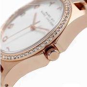 Marc Jacobs Henry Diamonds White Dial Rose Gold Steel Strap Watch for Women - MBM3079