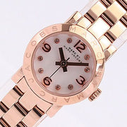 Marc Jacobs Amy White Dial Rose Gold Steel Strap Watch for Women - MBM3227