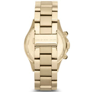 Marc Jacobs Rock Chronograph Black Dial Gold Steel Strap Watch for Women - MBM3253