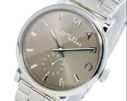 Marc Jacobs Baker Brown Dial Silver Steel Strap Watch For Women - MBM3329