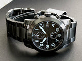 Marc Jacobs Larry Chronograph Black Dial Grey Steel Strap Watch for Men - MBM5051