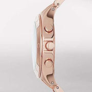 Marc Jacobs Blade Chronograph Mother of Pearl White Dial Rose Gold Steel Strap Watch for Women - MBM8637