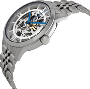 Fossil Townsman Automatic Skeleton Silver Dial Silver Steel Strap Watch for Men - ME3044
