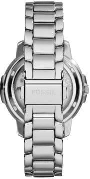 Fossil Architect Automatic Silver Dial Silver Steel Strap Watch for Women - ME3057