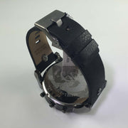 Diesel Mr Daddy 2.0 Chronograph Black Dial Black Leather Strap Watch For Men - DZ7348