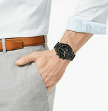 Hugo Boss Trophy Chronograph Black Dial Black Steel Strap Watch for Men - 1513675