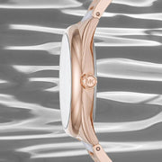 Michael Kors Janelle Three Hand Rose Gold Dial Two Tone Steel Strap Watch For Women - MK7134