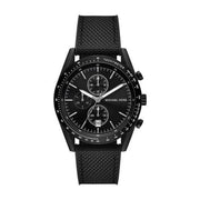 Michael Kors Accelerator Chronograph Black Dial Black Nylon Strap Watch for Men - MK9143