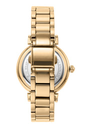 Michael Kors Abbey Three-Hand Analog White Dial Gold Steel Strap Watch for Women - MK4615