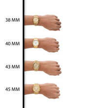 Michael Kors Lennox Chronograph White Dial Gold Steel Strap Watch For Men - MK9120