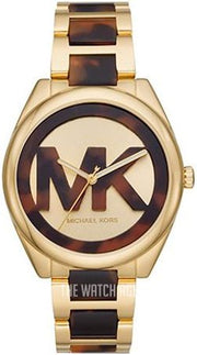 Michael Kors Janelle Three-Hand Gold Dial Two Tone Steel Strap Watch For Women - MK7136