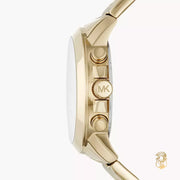 Michael Kors Bradshaw Chronograph Gold Dial Gold Steel Strap Watch For Women - MK5777