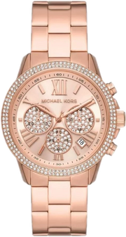 Michael Kors Bryn Chronograph Rose Gold Dial Rose Gold Steel Strap Watch For Women - MK7200