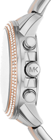 Michael Kors Bryn Pavé White Dial Two Tone Steel Strap Watch For Women - MK7201