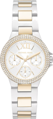 Michael Kors Camille Multifunction Silver Dial Two Tone Steel Strap Watch For Women - MK6982