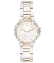 Michael Kors Camille Multifunction Silver Dial Two Tone Steel Strap Watch For Women - MK6982