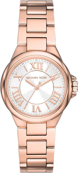 Michael Kors Camille Quartz White Dial Rose Gold Steel Strap Watch
