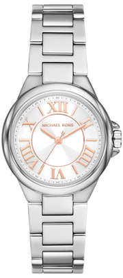 Michael Kors Camille Three Hand Silver Dial Silver Steel Strap Watch For Women - MK7259