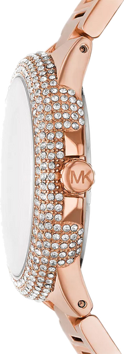 Michael Kors Camille Analog Pink Dial Rose Gold Steel Strap Watch for Women - MK7340