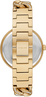 Michael Kors Catelyn Crystals Gold Dial Gold Steel Strap Watch For Women - MK4674